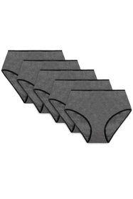 Vivisence 4017 5-pack Majtki wysokie figi, gumka czarna: grafit