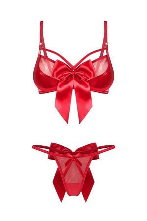 Obsessive Gifty Red 2-pcs set Nocna komplet biustonosz + stringi, red