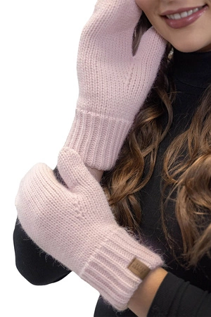 Vivisence 7015 Kmpl+R Komplet czapka+szalik+rękawiczki, pudrowy róż