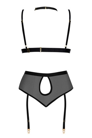 Beauty Night Cristalyn set BN6755 Nocna komplet biustonosz + figi, black