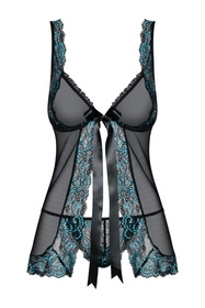 Obsessive Amanta babydoll Nocna komplet koszulka + stringi, czarny