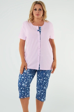 Italian Fashion Lady kr.r. sp.3/4 Nocna piżama, róż/druk