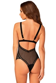 Obsessive Estiqua teddy Body sexy, czarny
