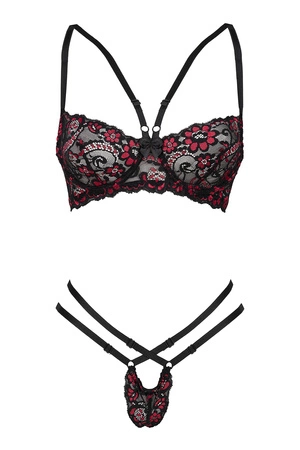 Beauty Night Rosalinda BN6694 Nocna komplet biustonosz + stringi, black