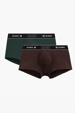 Atlantic 2MH-1200 2-pack Majtki bokserki, zielony/brąz