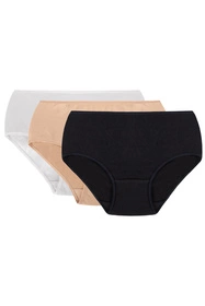 Vivisence 4001 3-pack Majtki figi, biały/beżowy/granatowy