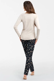 Italian Fashion Denali dł.r. dł.sp. Nocna piżama, beż melanż/druk