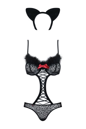 Obsessive Gepardina Nocna sexy kostium, czarny