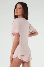 Italian Fashion Puntini kr.r. kr.sp. Nocna piżama, druk/pudrowy róż