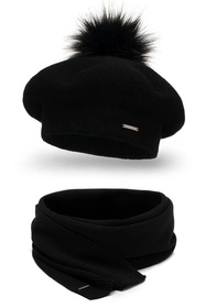 Vivisence 7035Kmpl Komplet beret+szalik, czarny