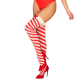 Obsessive Kissmas stockings Wyrób pończoszniczy pończochy do pasa, czerwony