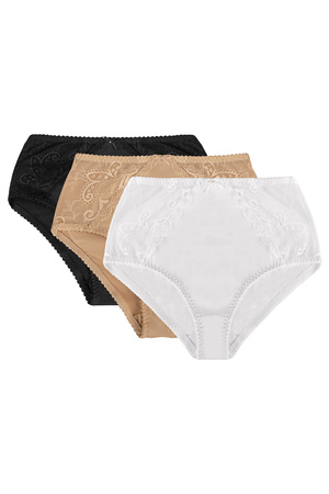 Mitex Aga 3-pak Majtki wysokie figi, bia�y/be�/czarny