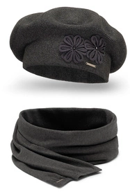 Vivisence 7007Kmpl Komplet beret+szalik, ciemnoszary
