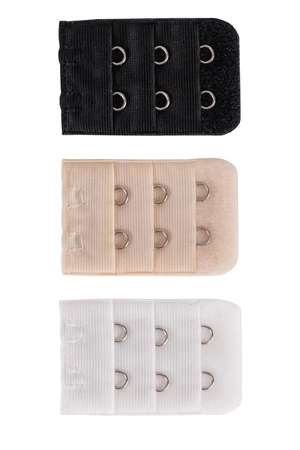 Vivisence 8004 3-pak Akcesoria do biustonosza przedłużacz obwodu, biały/beżowy/czarny