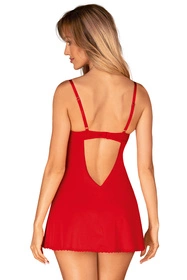 Obsessive Ingridia chemise Nocna komplet koszulka + stringi, czerwony