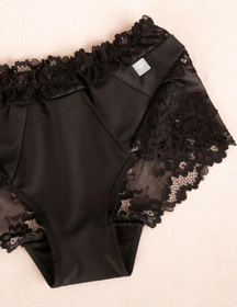 Wol-Bar Diamond 3515 Majtki wysokie figi, czarny