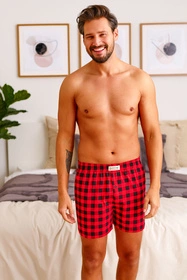 Doctor Nap BOX.5165 Majtki bokserki, black/red