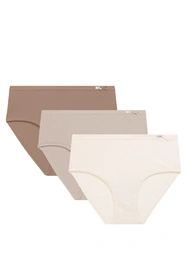 Atlantic 3CLP-004B 3-pack Majtki figi, ecru/beżowy/beżowy ciemny