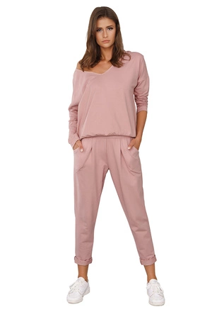 Italian Fashion Karina dł.r. dł.sp. Dres homewear, pudrowy róż