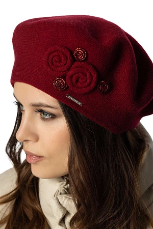 Vivisence 7037 Nakrycie głowy beret, bordowy