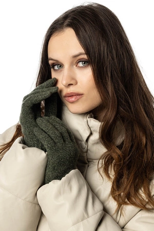 Vivisence 7087Kmpl Komplet czapka+komin+rękawiczki, zielony melanż