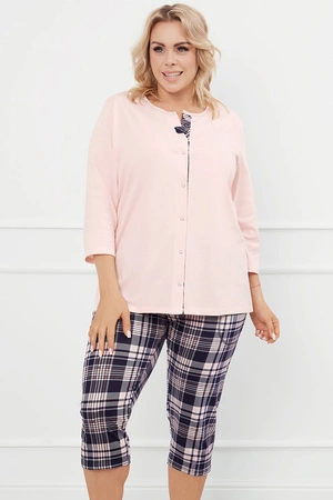 Italian Fashion Dona r.3/4 sp.3/4 Nocna piżama, łosoś/druk