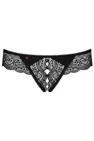 Obsessive Miamor crotchless thong Majtki stringi otwarte, czarny