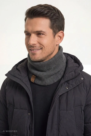 Vivisence M7009 KMPL Komplet czapka+komin, szary ciemny