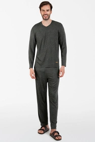 Italian Fashion Akord Men dł.r. dł.sp. Nocna piżama, c.melanż