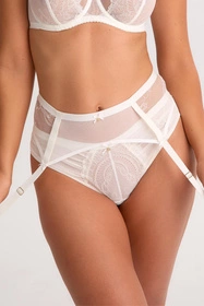 Bella Misteria 60-132 Beza Śmietankowa Pas do pończoch niski, ecru