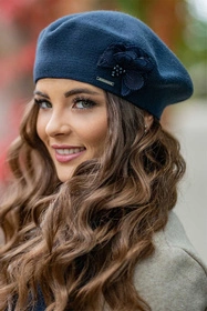 Vivisence 7036 Nakrycie głowy beret, granatowy
