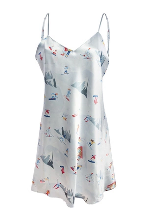 Dkaren DK-HK-015 Nocna koszulka, biały-wzór