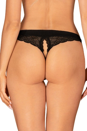 Obsessive Chemeris crotchless panties Majtki figi otwarte, czarny
