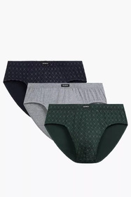 Atlantic 3MP-205 3-pack Majtki slipy, granat/szary/ciemnozielony