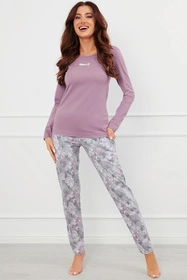 Italian Fashion Ibena dł.r. dł.sp. Nocna piżama, wrzos/druk