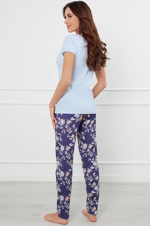 Italian Fashion Pulia kr.r. dł.sp. Nocna piżama, niebieski/druk