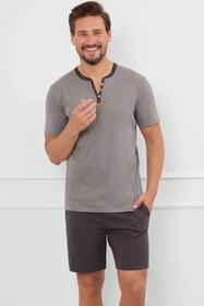 Italian Fashion Juliusz kr.r. kr.sp. Nocna piżama, zielony/c.melanż