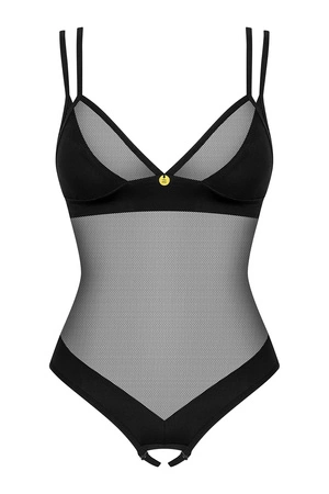 Obsessive Nesari crotchless teddy Body sexy, czarny