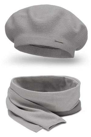 Vivisence 7005Kmpl Komplet beret+szalik, jasnoszary