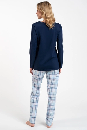 Italian Fashion Glamour dł.r. dł.sp. Nocna piżama, granat/druk