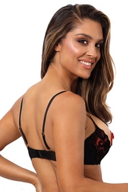 Axami V-10041 Biustonosz półbiustonosz, czarno-czerwony