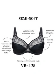 Vena VB-425 Biustonosz półusztywniany, czarny