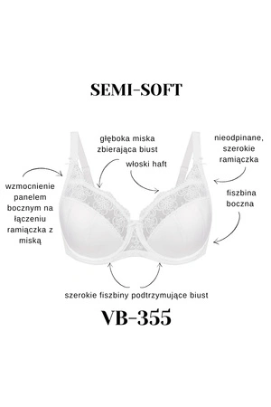 Vena VB-355 Biustonosz półusztywniany, biały
