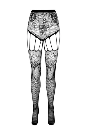 Passion ECO S004 Wyrób pończoszniczy pończochy z pasem, black