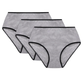 Vivisence 4017 3-pack Majtki wysokie figi, gumka czarna: szary