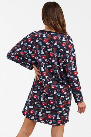 Italian Fashion Cookies dł.r. Nocna koszula, druk/granat