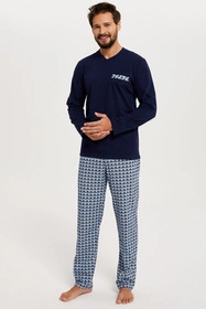 Italian Fashion Jaromir dł.r. dł.sp. Nocna piżama, granat/druk