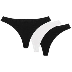 Wol-Bar Soft Simple 3-pak Majtki stringi, czarny-czarny-biały