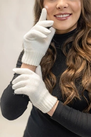 Vivisence 7014R Rękawiczki dzianinowe, ecru