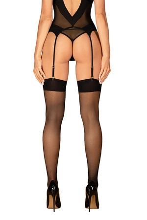Obsessive S823 Stockings Wyrób pończoszniczy pończochy do pasa, czarny